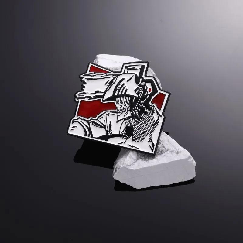 Anime Japanese Korean Comic Style Brooch Black And White Chainsaw Monster Metal Badge Trendy And Versatile Accessories Brooch