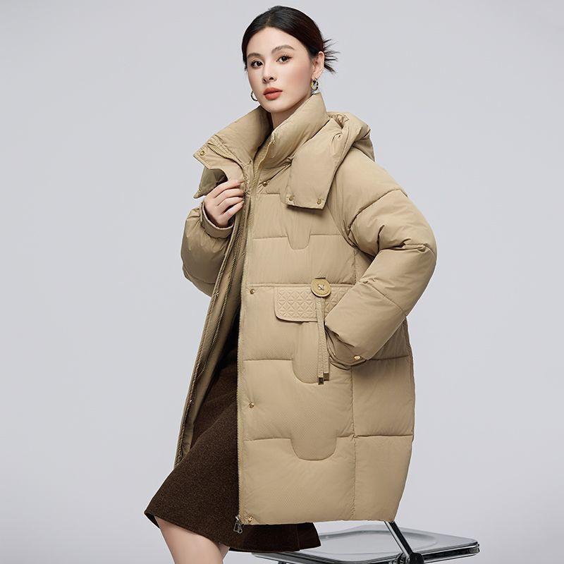 Long Women Cotton Coat Winter Korean Fashion Warm Thick Padded Jacket Loose Fit Versatile Outwear Stylish