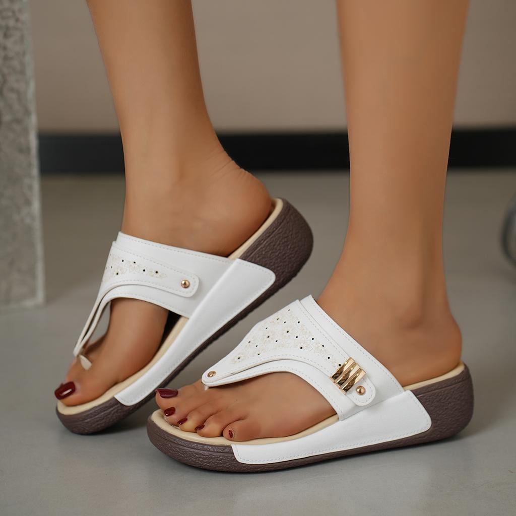 2025 Summer Women's Sandals Rome Wedges Slippers Causal Platform Beach Shoes Plus Size 42 Flip Flops Comfortable Ladies Slides