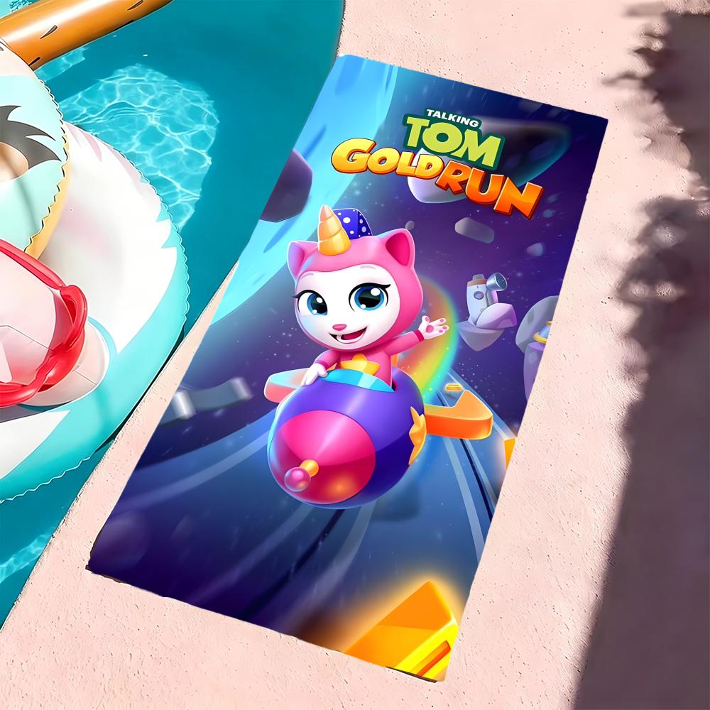 Asciugamano T-Talking Tom & Friends in Microfibra, Asciugatura Rapida, Senza Sabbia, Fibra Ultrafine, Super Morbido.