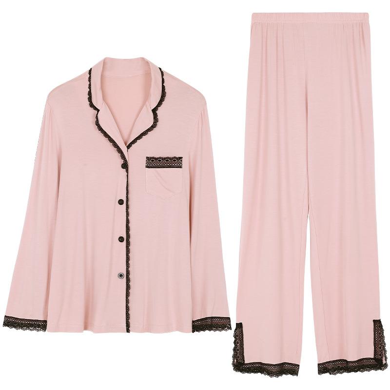 Spring Pajamas Ladies Spring Summer Thin Modal Long Sleeve Loungewear Autumn Suit