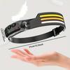 COB LED Headlamp Induction Head Lamp with Built-in Battery USB Rechargeable Head Flashlight Outdoor Camping Fishing Headlight
