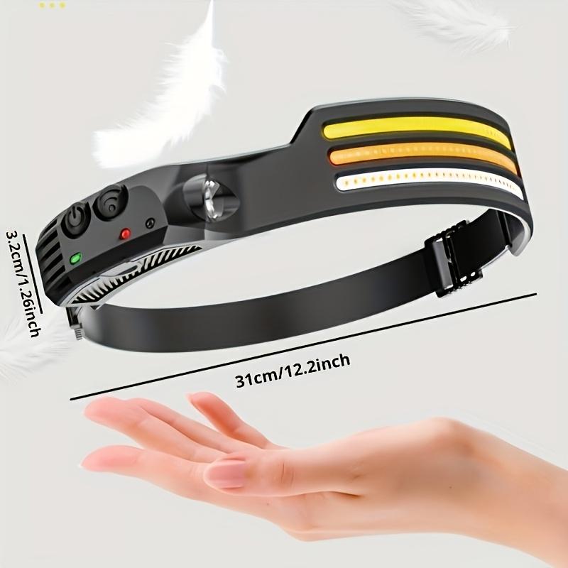 COB LED Headlamp Induction Head Lamp with Built-in Battery USB Rechargeable Head Flashlight Outdoor Camping Fishing Headlight