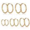 10Pcs Boucle d'oreille Femme Homme Punk Hiphop Cadeaux Acier Inoxydable Résistant aux Allergies Boucle d'oreille Anneau Huggie Piercing Oreille Homme
