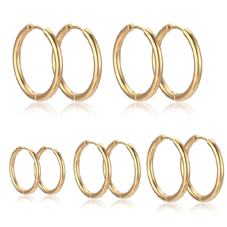 10Pcs Boucle d'oreille Femme Homme Punk Hiphop Cadeaux Acier Inoxydable Résistant aux Allergies Boucle d'oreille Anneau Huggie Piercing Oreille Homme