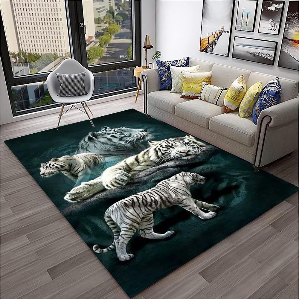 3D Dream Tiger Animal Cartoon Carpet Rug for Home Living Room Bedroom Sofa Doormat Decor,Child Play Area Rug Non-slip Floor Mat