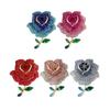 Delicate Crystals Embedded Rose Brooch Portable Metal Construction Office To Evening Wear Accessory