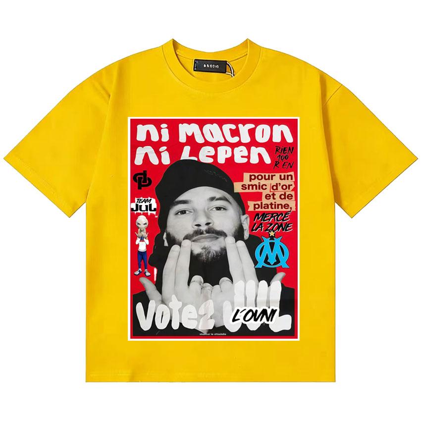 Französischer Rapper Vote2 JUL Merch Grafiken T-Shirts Unisex Damen HipHop Übergroßes T-Shirt Kurzarm Gothic Lässiges T-Shirt Unisex