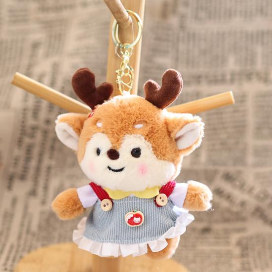 Cute Deer Plush Keychain Soft Stuffed Animal Pendant for Bags & Backpacks Cartoon Bag Key Accessory for Kids Deer Lovers