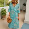 Shirt Dress Women's Casual Floral D Printed Sleeve Long Dress