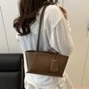 Stylish Pu Leather Shoulder Bag Luxury Women's Underarm Bag Trendy Solid Color Tote Bag Purse