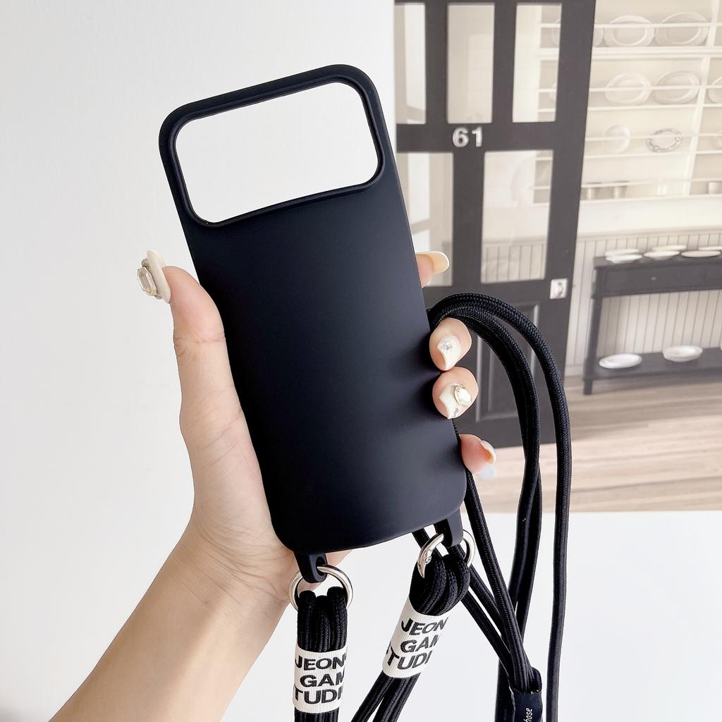 Crossbody Lanyard 2 Rope Liquid Silicone Case For iPhone 17 Air 17 16 15 14 13 12 11 Pro Max X XR Max 7 8 Plus Samsung S25 S24 23 Ultra Plus