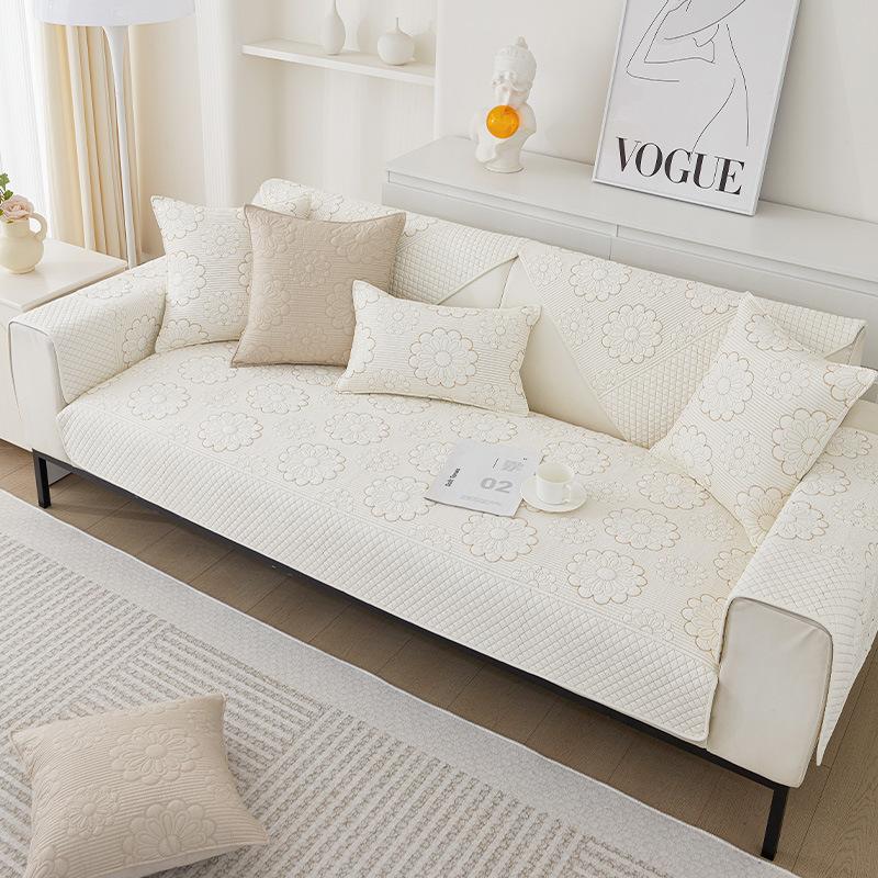 Baumwoll-Sofakissen, vier Jahreszeiten, allgemeine Stoffe, rutschfestes Kissen, Rückenlehne, Handtuch, schlicht, modern, beige, Sofabezug, Bezugsstoff