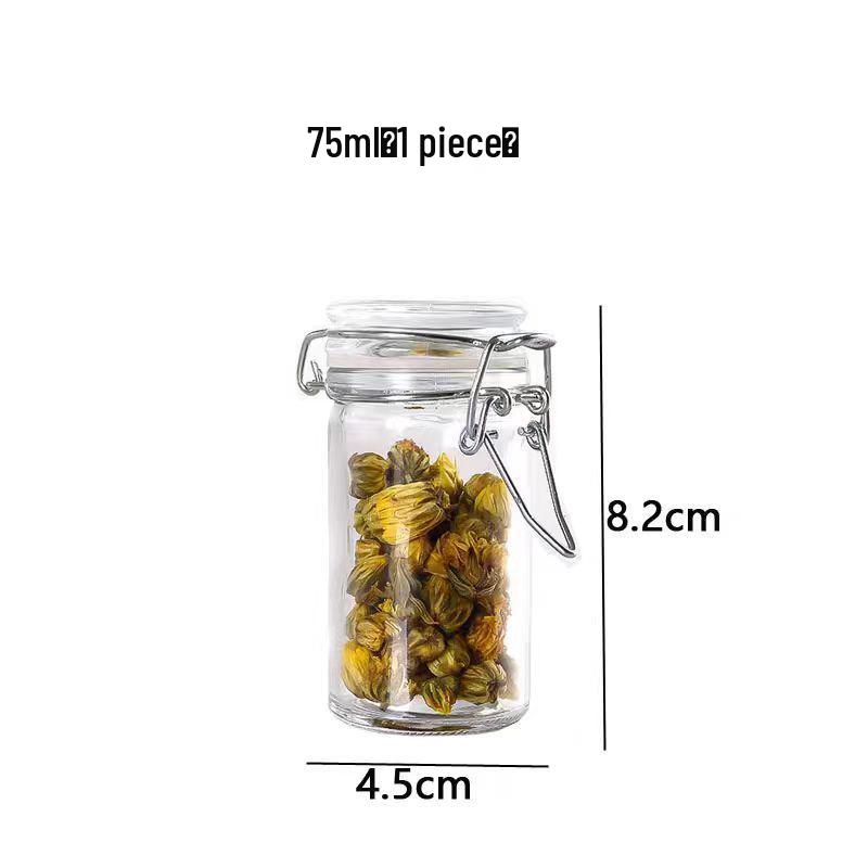 Transparent Glass Seasoning Jar with Open-Hole Lid for Kitchen Condiments