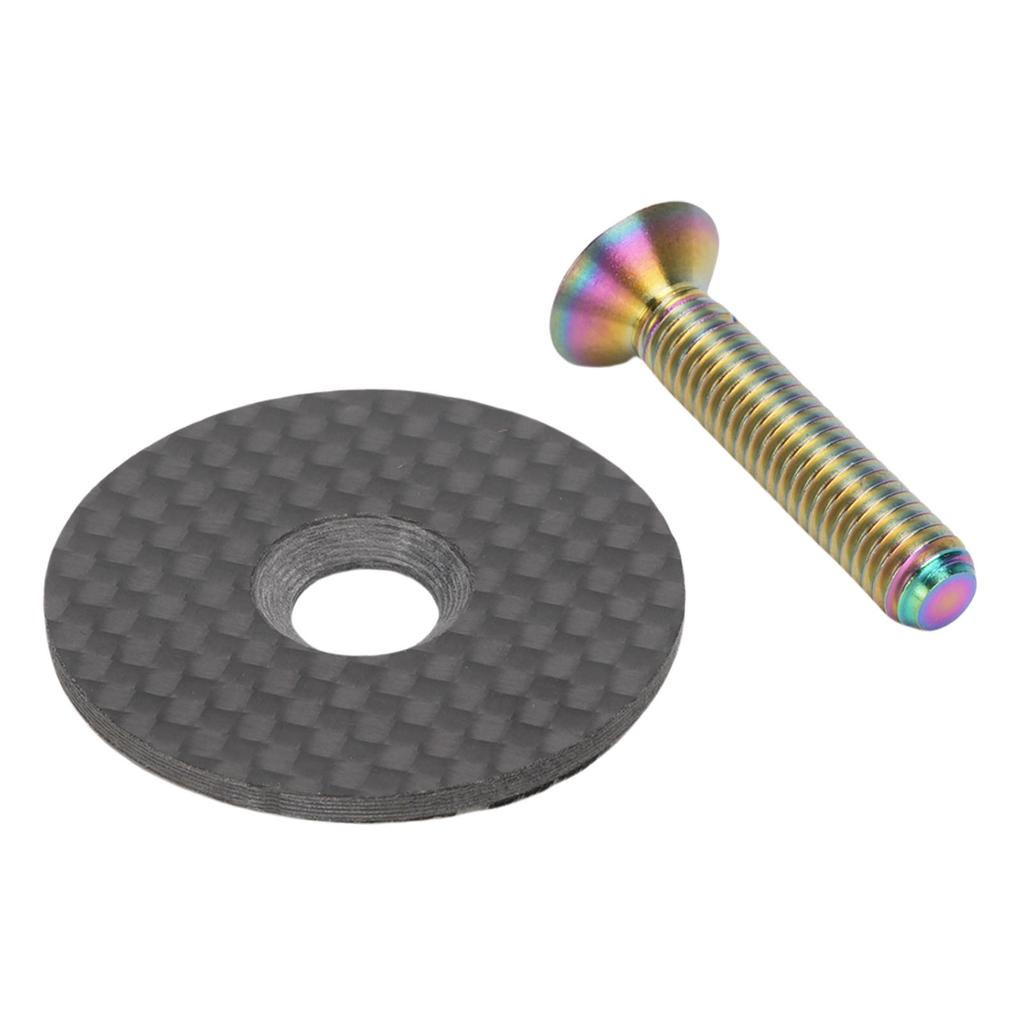 Fahrrad Steuersatzkappe Carbonfaser Leichtgewicht 31,8 mm Fahrrad Gabelschaft Vorbau Oberkappe mit Ti Legierungsschraube für Straße Mountain