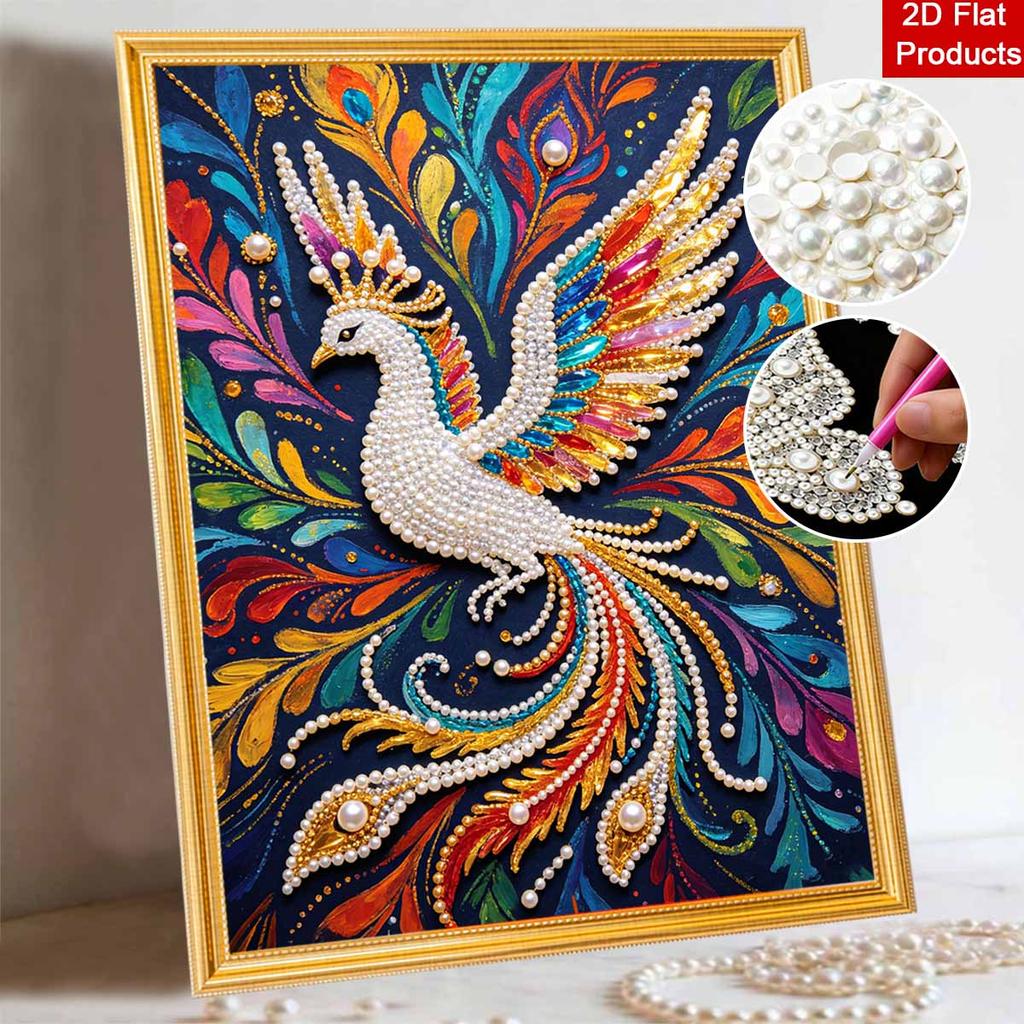 5D Pearl Kit Majestic Peacock Pattern DIY Gemstone Art Relaxing Handmade Ornament Home Wall Desktop Decoration for Beginners