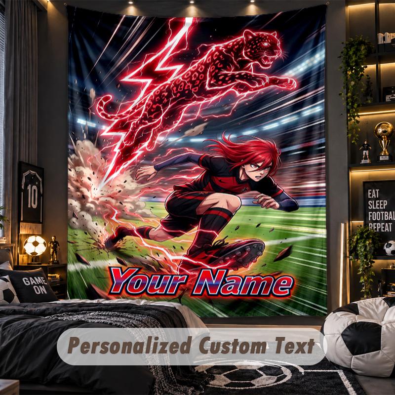Personalized Wall Tapestry,Blue Lock Custom Printed Name, Fabric Wall Art For Indoor Room Backdrop