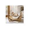 Woven Feline Sling Bed Handwoven Wooden Feline Sling Pet Furniture Freestanding Airy Design