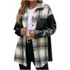 Women's Winter Casual Loose Grinding Wool Plaid Shirt Plush Plaid Shirt Jacket