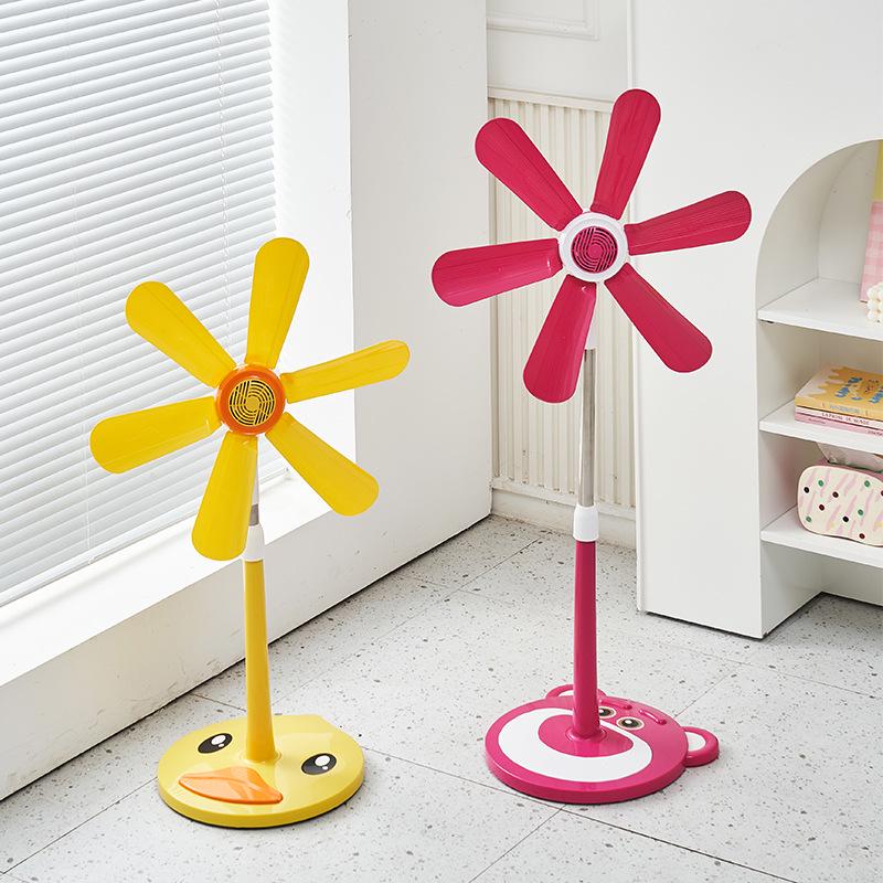 Compact Silent Cartoon Floor Fan for Dorms & Offices