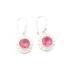 Beautiful Pink Tourmaline 925 Sterling Silver Handmade Designer Earrings 1.5" EE-153-12