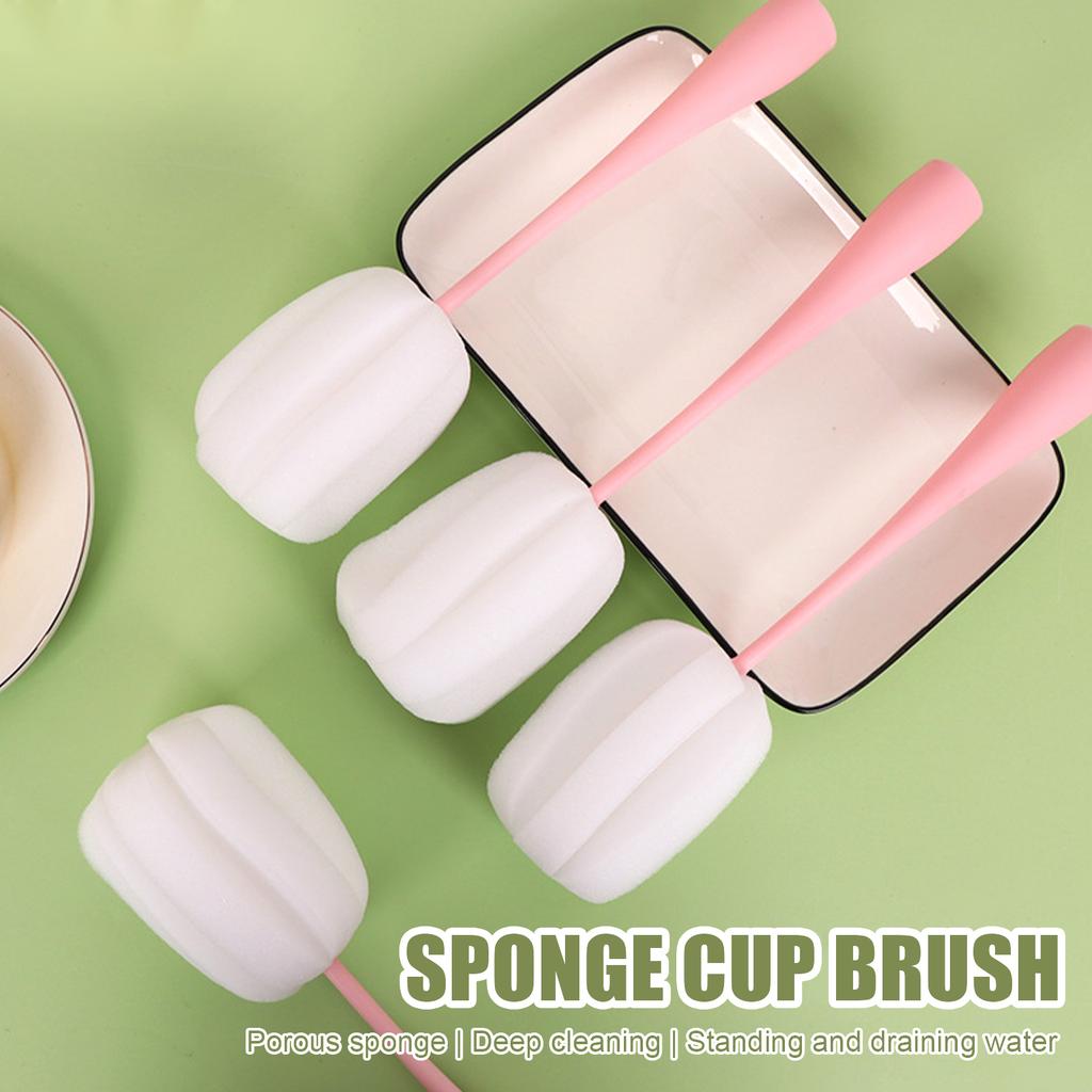 Bottle Brush Sponge Cup Brush Detachable Brush Long Handle Water Bottle Cleaner Brush For Baby Bottles Vacuum Cup