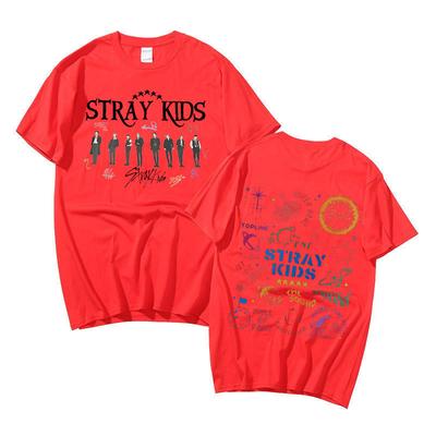 Support Stray Kids Combination Around Harajuku Print Fashion Men'S And Women'S T-Shirts Tops Short Sleeves