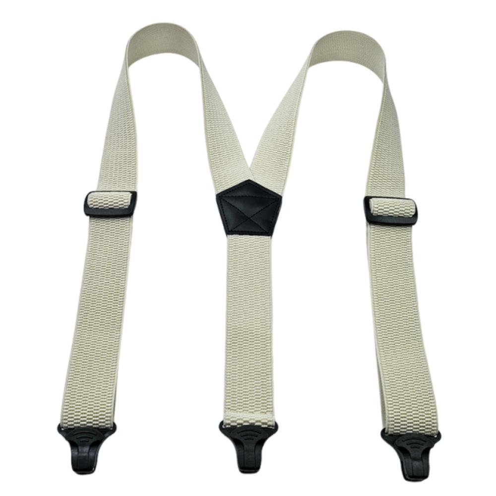 3.8cm Wide Work Suspenders with 3 Gripper Clasps Elastic Pants Braces  Business