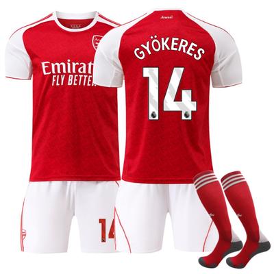 2025-26 Arsenal Home #14 GYÖKERES Sport Training Jersey Set with Socks Teens Kids Adults Football Kits
