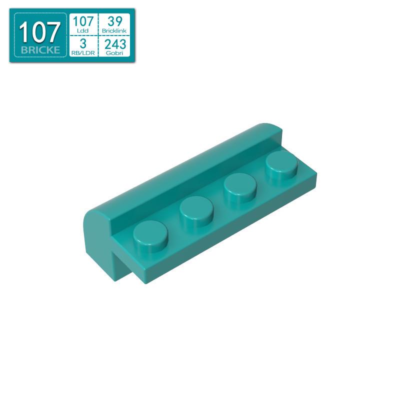 BRICKE 4x2x11/3 Curved Brick Compatible with LEGO 6081 - DIY MOC Building Block Piece