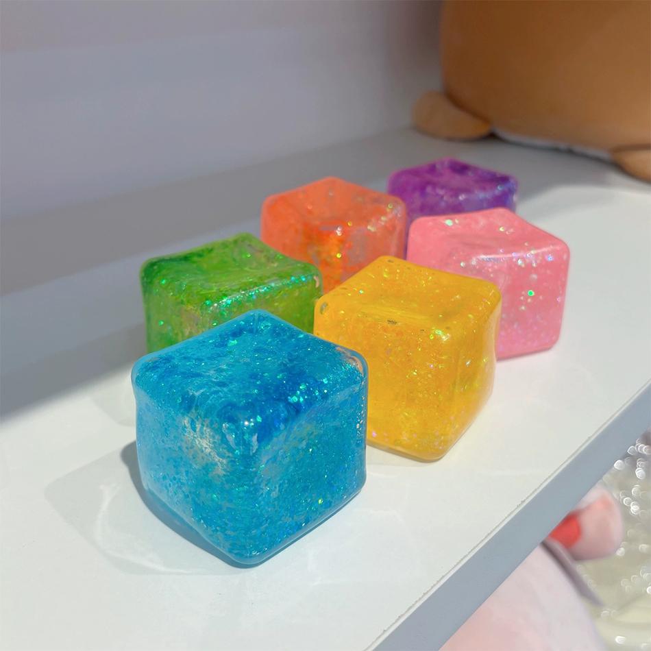 1-3Pcs Maltose Ice Cube Stress Squeeze Toy Decompression Vent Fidget Toy Stress Ball Anti Stress Toys Slow Rebound Squishy Toy