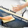 Chamois Towel for Car, Shammy Cloth for Car Drying 15" x 25" (2.5 sq ft) | Absorber Towel for Car Chamois Cloth, Real Leather Reusable Washing Shammy