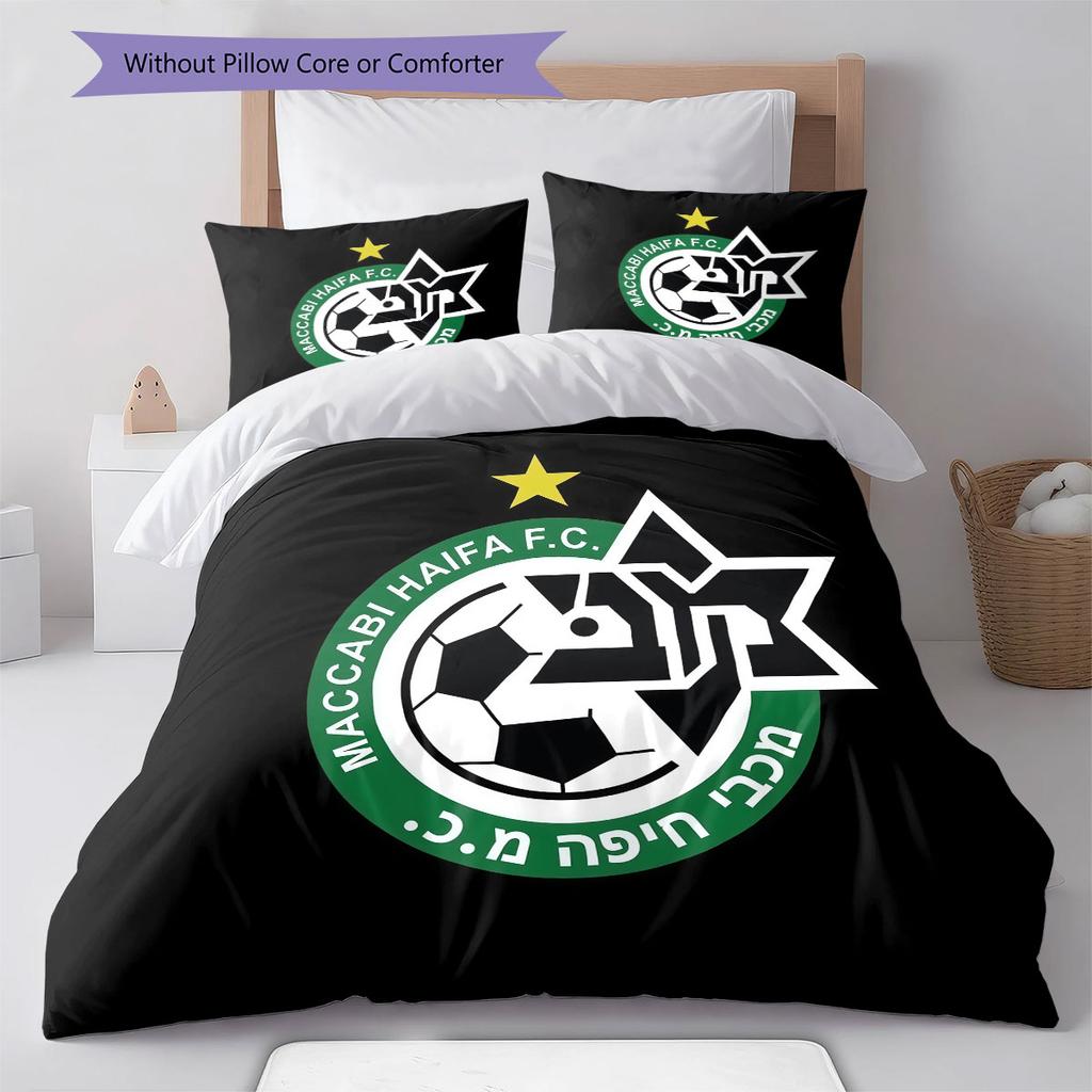 Maccabi Haifa Art Pattern Bedding Home Decoration Birthday Gift ( 1 duvet cover + 2 pillowcase, without core),fan merchandise.