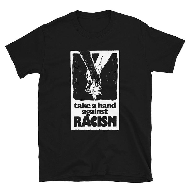 

230 Gsm 100% Cotton Take A Hand Against Racism Shirt XXS чёрный