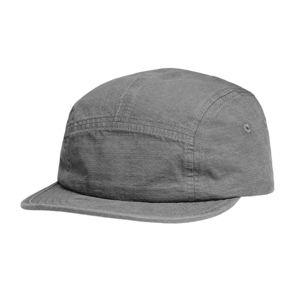 Men Five Panel Camper Cap Lightweight Cotton Unstructured Flat Brim Adjustable Strapback Casual Hat Outdoor