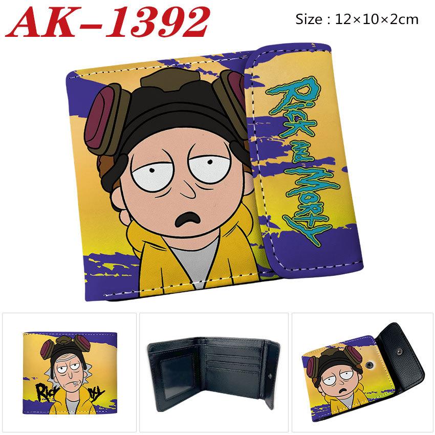 Rick und Morty Geldbörse PU-Leder Druckknopf Faltbar Anime Kartenhalter Tragbare Kurze Geldbörse