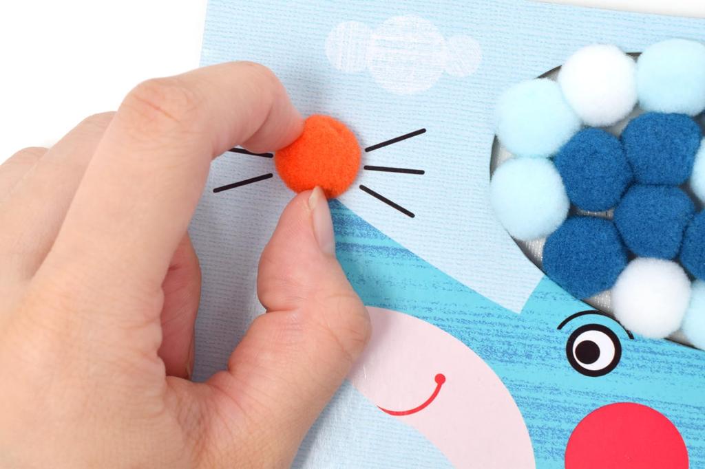 DJECO Pom Pom Puppy Making Cute Craft Drawing Educational Montessori Ages and Boys and Sports Long Autumn Nights Toy, Kit, & Toy, Style, 3, 4, 5,
