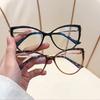 New Fashion Cat-Eye Anti-blue Light Reading Glasses Women's Metal Full Frame Versatile and Elegant Eyeglasses 0 To +4.0