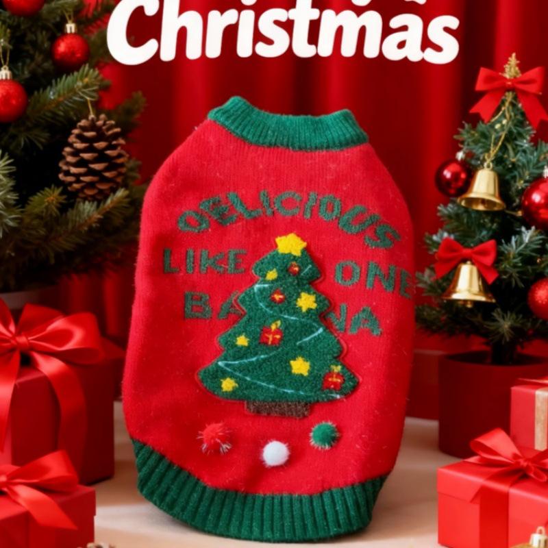 Christmas Knitted Sweater for Pets - Suitable for Schnauzer, Bichon, Teddy, Corgi, and Cats