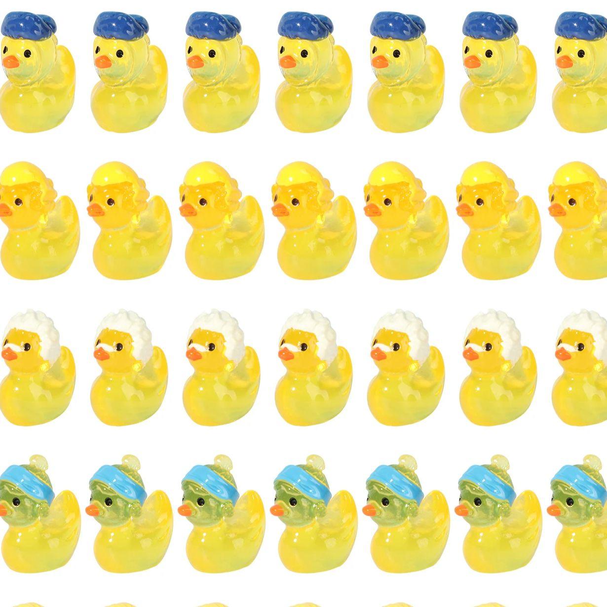 

10/20PCS Glow In Dark Artist Duck Figurines Luminous Mini Decor Ideal For Valentine Christmas Present W12210WW-