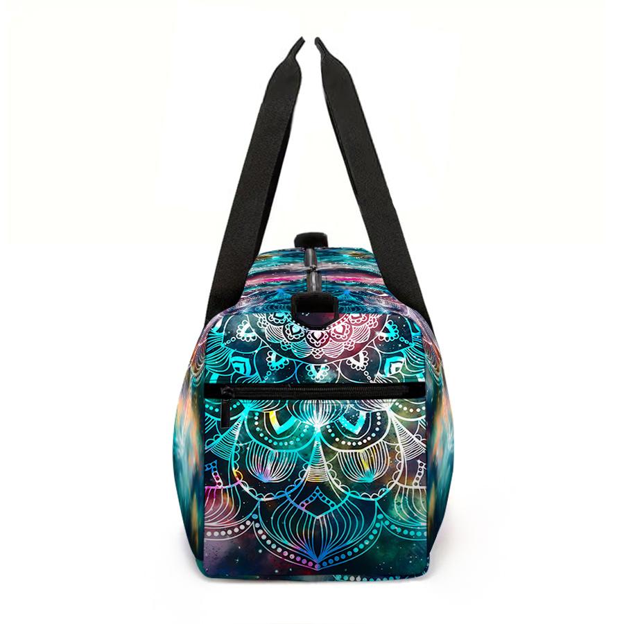 Colorful Fish Scale Large Capacity Travel Duffels Bag for Boy/Girl Children Best Gift 2D Flat Cartoon Leisure Fitness Bag