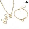 Necklace Earrings Set Rhinestone Crystal Design Women Pendant Chain Fashion Style Jewelry Set Anniversary Gift