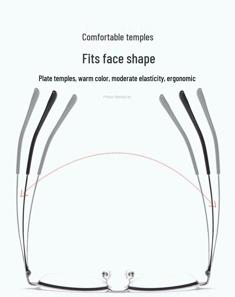Ultra-Light Men's Half-Frame Alloy Myopia Glasses - Retro Metal Design