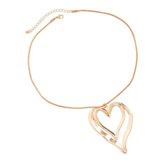 Heart Necklace for Women Double Hollow Heart Long Rope/Chain Necklace for Valentine's Day Birthdays Anniversaries Gift