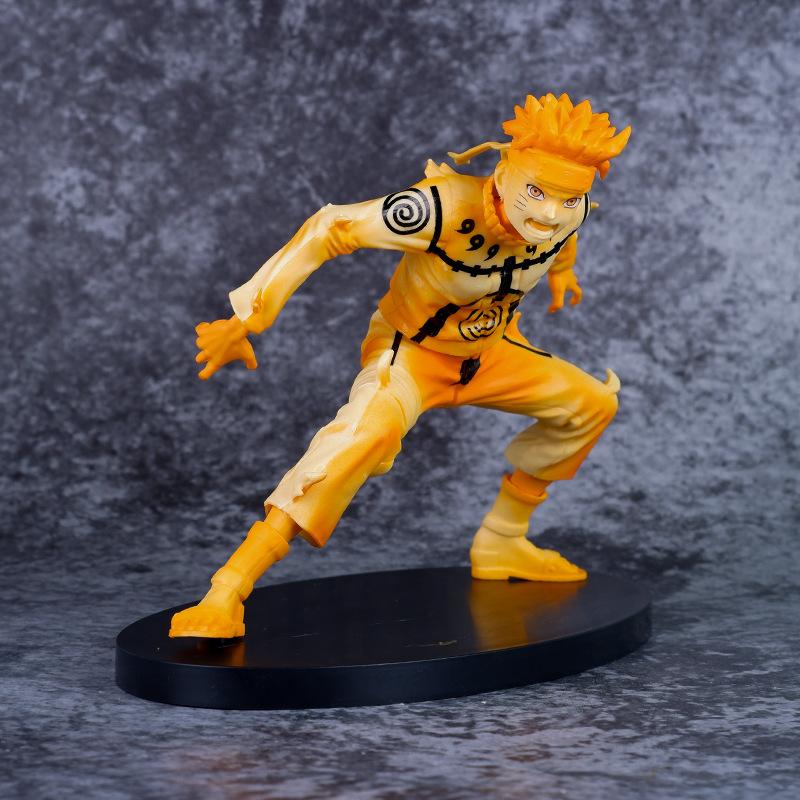 Anime Famous Battle Scene Naruto Shippuden Uzumaki Naruto 3 Six Paths Form Battle Model Toy Gift Collection Action Figure 15CM
