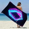 Cyber Glitch Geometric Beach Towel Patterned Sunscreen And Windproof Suitable For Swimming Pool Camping Travel Blanket