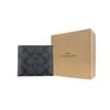 Coach Billfold Wallet 10 Compact Multi-Card Short Folded Canvas PVC Men Wallet Black Gray 66551-QBMI5