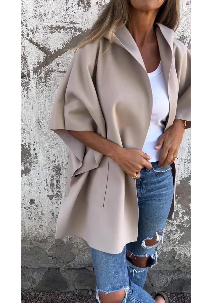 2024 Women's Autumn/Winter Lapel Cape Coat