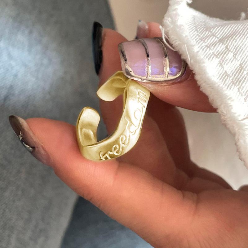 Frosted Engraved Ring Female Niche Design Sense Ins Wind Fashion Hundred Match Personality Opening Ring Finger Rings  Creative Geometric Party Jewelry