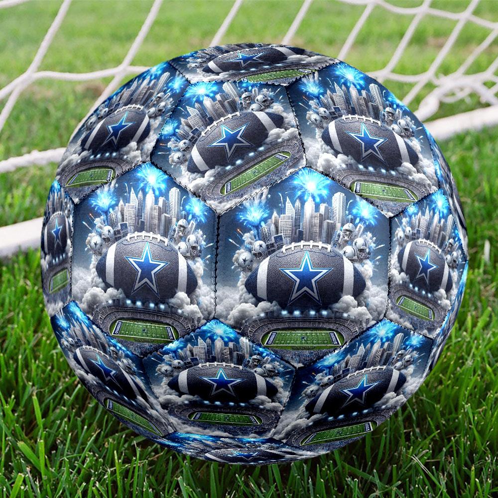 Dallas Cowboys Print Size 5 Soccer Ball, Standard Match Football for Sports Game and Team Practice, Ideal Gift for Soccer Fans